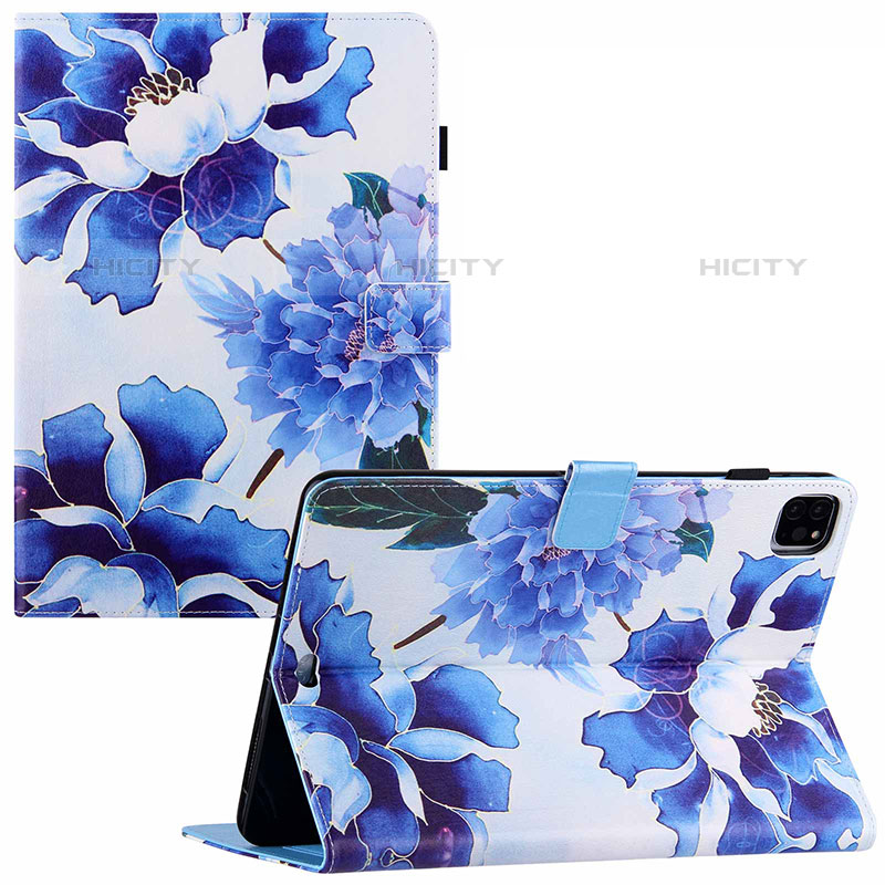 Funda de Cuero Cartera con Soporte Patron de Moda Carcasa Y02B para Apple iPad Pro 11 (2020) Azul