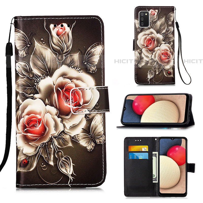 Funda de Cuero Cartera con Soporte Patron de Moda Carcasa Y02B para Samsung Galaxy A03s