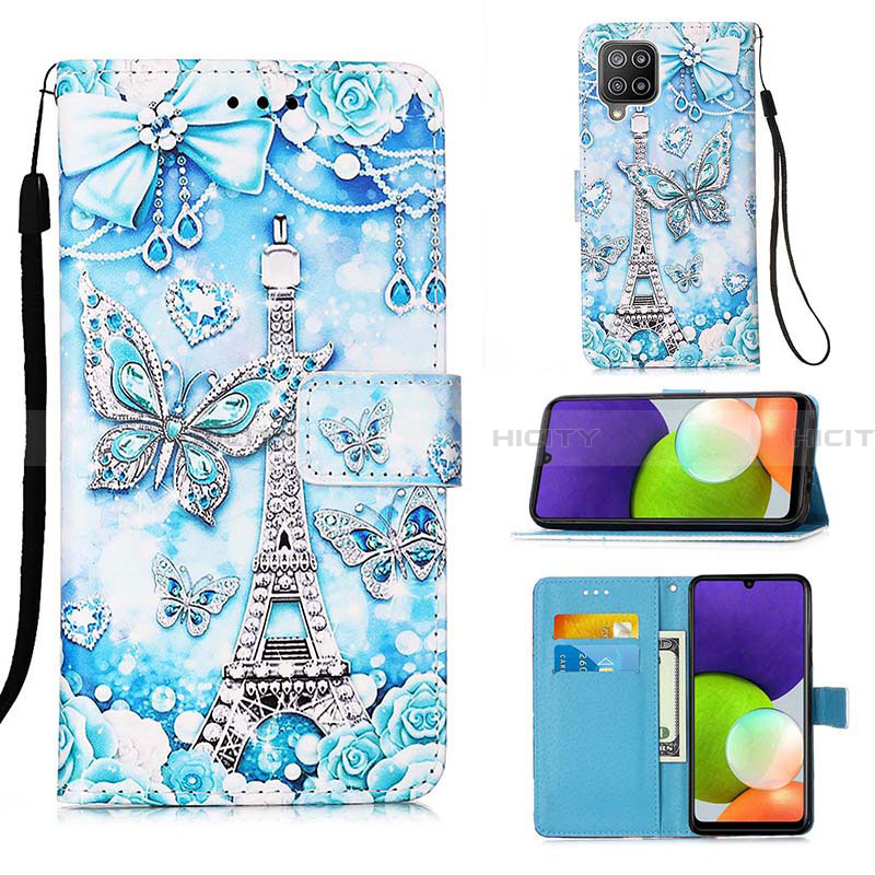 Funda de Cuero Cartera con Soporte Patron de Moda Carcasa Y02B para Samsung Galaxy A22 4G