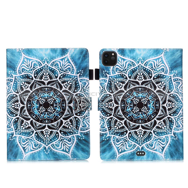 Funda de Cuero Cartera con Soporte Patron de Moda Carcasa Y03B para Apple iPad Pro 11 (2022) Azul Cielo