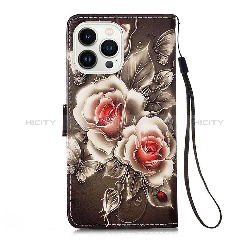 Funda de Cuero Cartera con Soporte Patron de Moda Carcasa Y03B para Apple iPhone 15 Pro Max