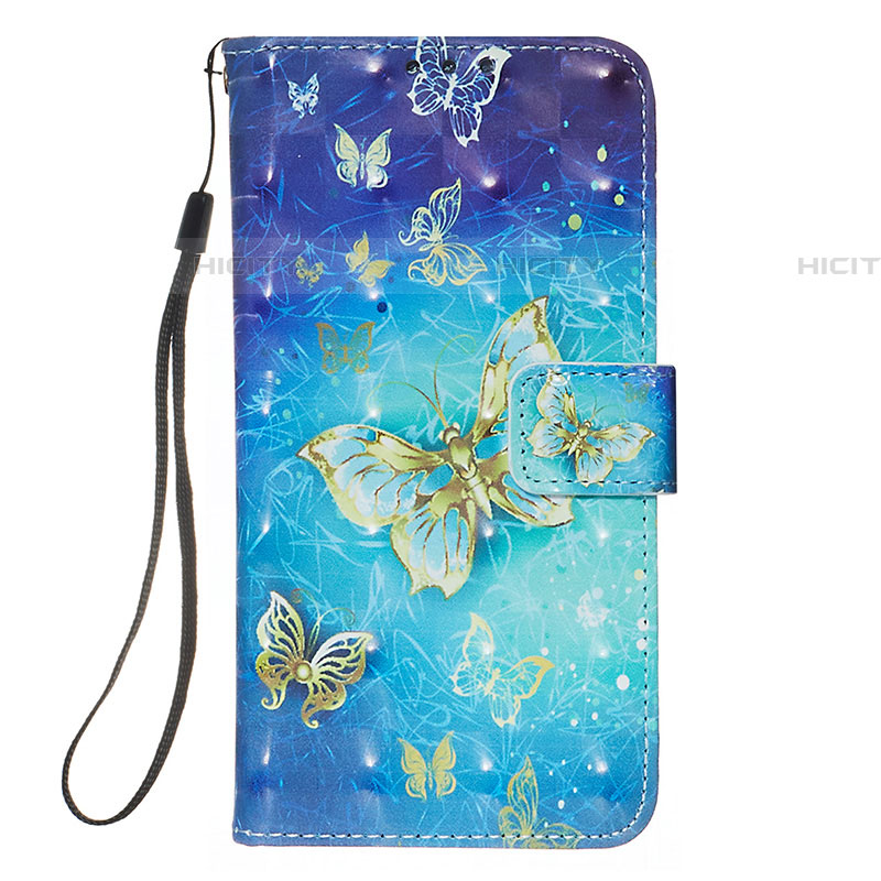 Funda de Cuero Cartera con Soporte Patron de Moda Carcasa Y03B para Samsung Galaxy A01 SM-A015 Azul Cielo