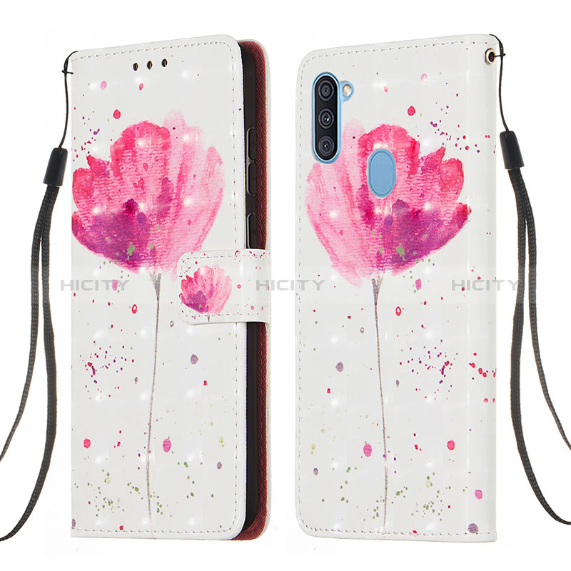 Funda de Cuero Cartera con Soporte Patron de Moda Carcasa Y03B para Samsung Galaxy A11 Rosa