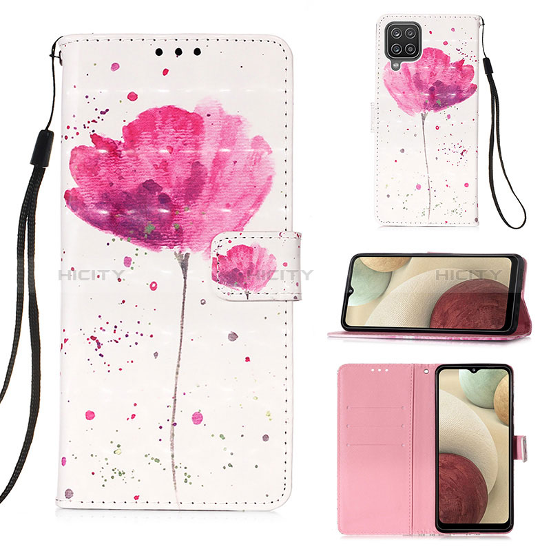 Funda de Cuero Cartera con Soporte Patron de Moda Carcasa Y03B para Samsung Galaxy A12