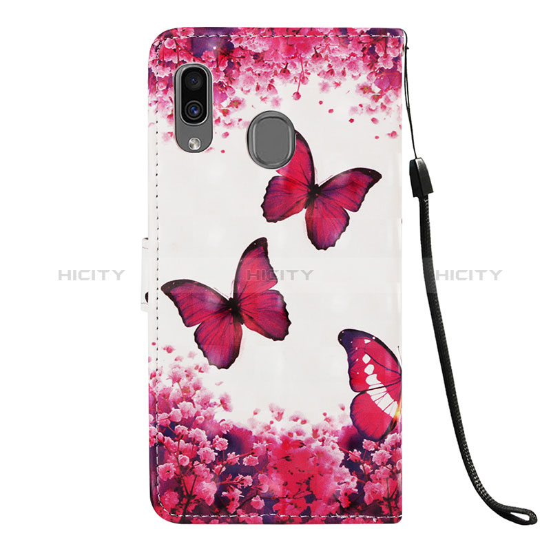 Funda de Cuero Cartera con Soporte Patron de Moda Carcasa Y03B para Samsung Galaxy A20