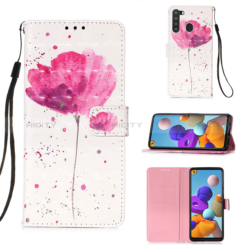 Funda de Cuero Cartera con Soporte Patron de Moda Carcasa Y03B para Samsung Galaxy A21