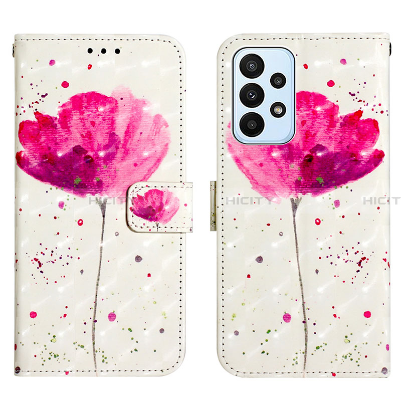 Funda de Cuero Cartera con Soporte Patron de Moda Carcasa Y03B para Samsung Galaxy A23 4G Rosa