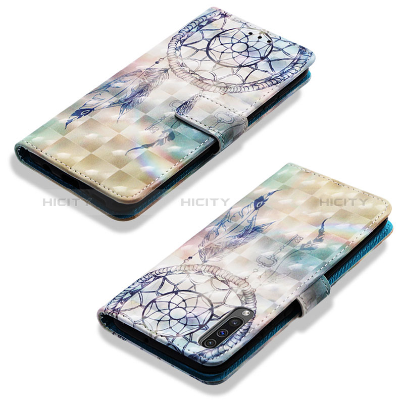 Funda de Cuero Cartera con Soporte Patron de Moda Carcasa Y03B para Samsung Galaxy A30S Azul Claro