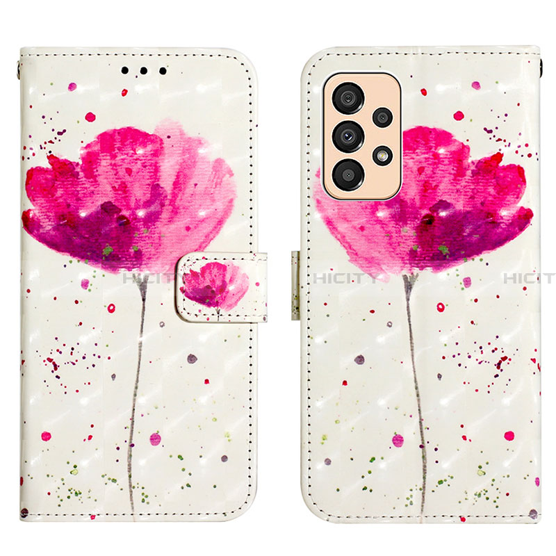 Funda de Cuero Cartera con Soporte Patron de Moda Carcasa Y03B para Samsung Galaxy A33 5G Rosa