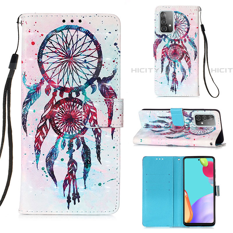 Funda de Cuero Cartera con Soporte Patron de Moda Carcasa Y03B para Samsung Galaxy A52 5G Multicolor