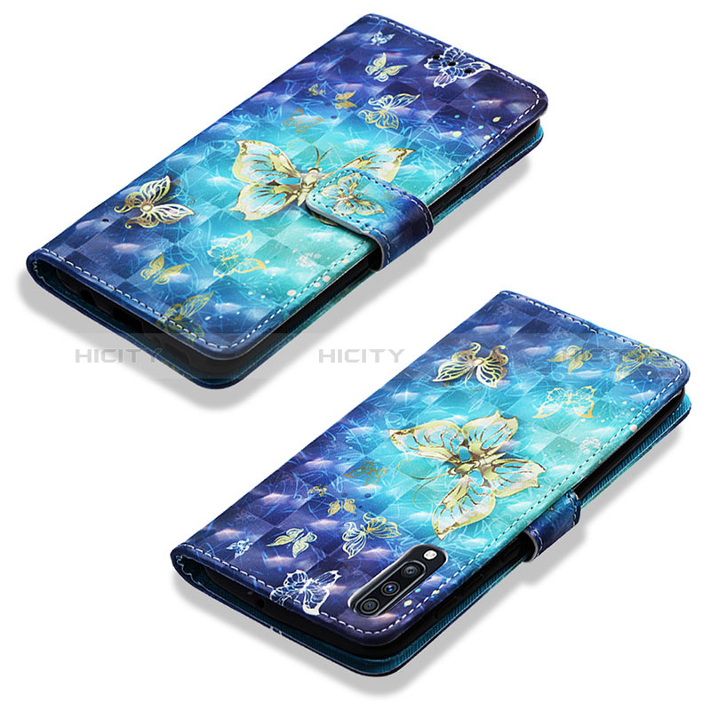 Funda de Cuero Cartera con Soporte Patron de Moda Carcasa Y03B para Samsung Galaxy A70 Azul Cielo