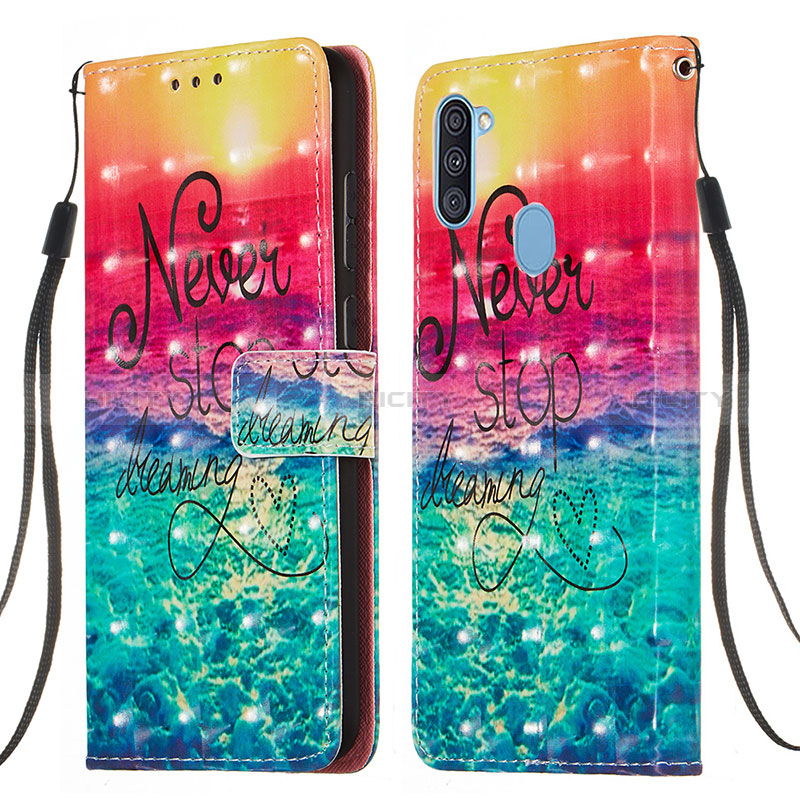 Funda de Cuero Cartera con Soporte Patron de Moda Carcasa Y03B para Samsung Galaxy M11