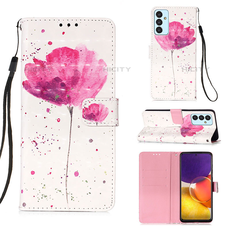 Funda de Cuero Cartera con Soporte Patron de Moda Carcasa Y03B para Samsung Galaxy Quantum2 5G Rosa