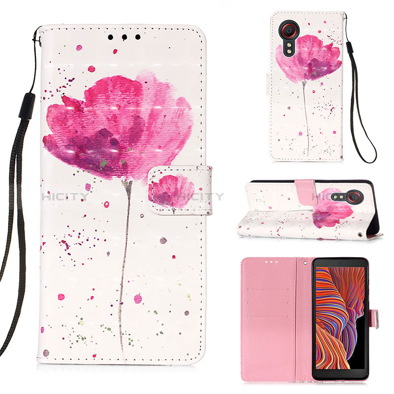 Funda de Cuero Cartera con Soporte Patron de Moda Carcasa Y03B para Samsung Galaxy XCover 5 SM-G525F