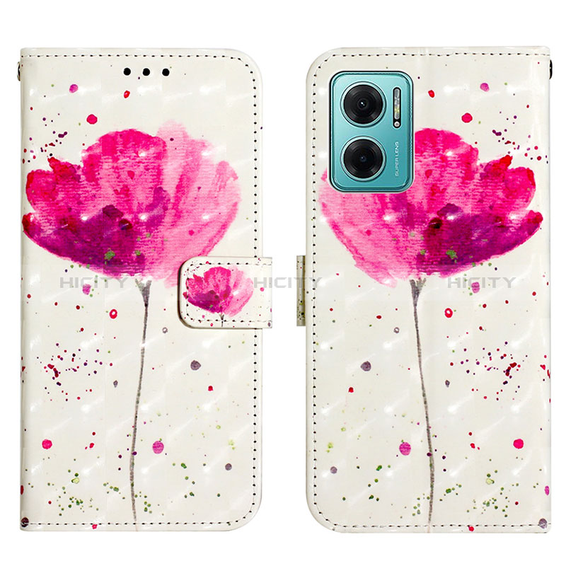 Funda de Cuero Cartera con Soporte Patron de Moda Carcasa Y03B para Xiaomi Redmi 10 5G Rosa