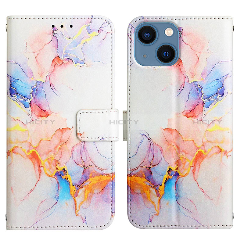 Funda de Cuero Cartera con Soporte Patron de Moda Carcasa Y04B para Apple iPhone 15 Plus