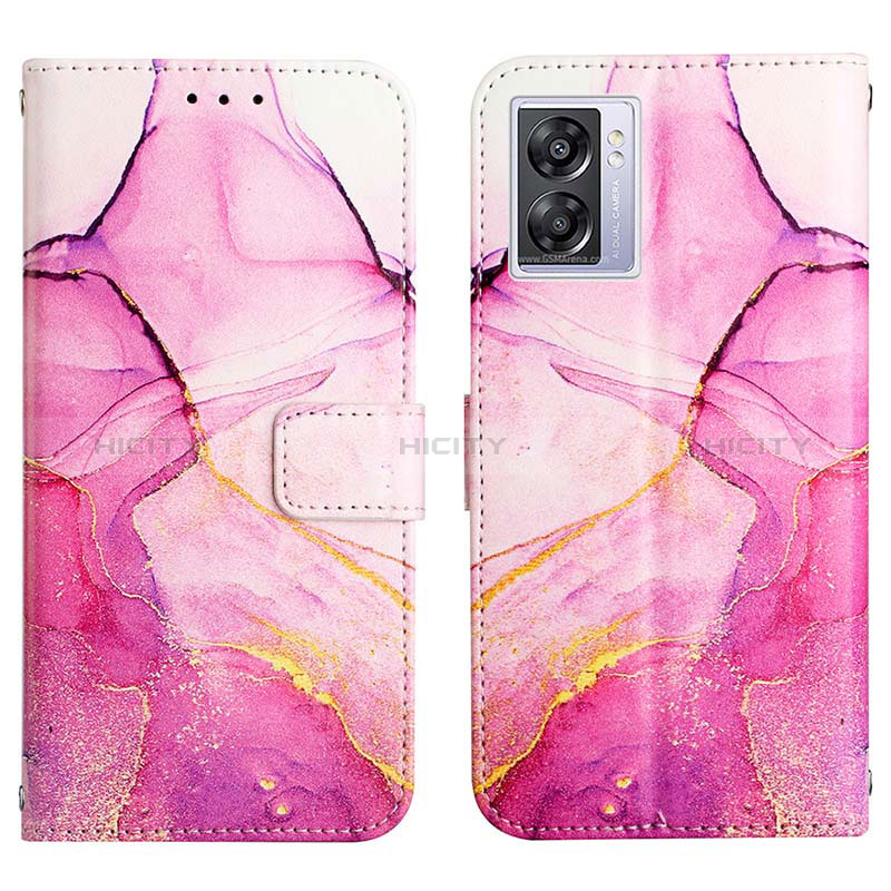 Funda de Cuero Cartera con Soporte Patron de Moda Carcasa Y04B para Oppo A57 5G