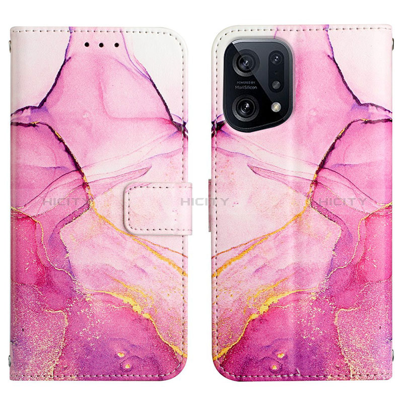 Funda de Cuero Cartera con Soporte Patron de Moda Carcasa Y04B para Oppo Find X5 5G