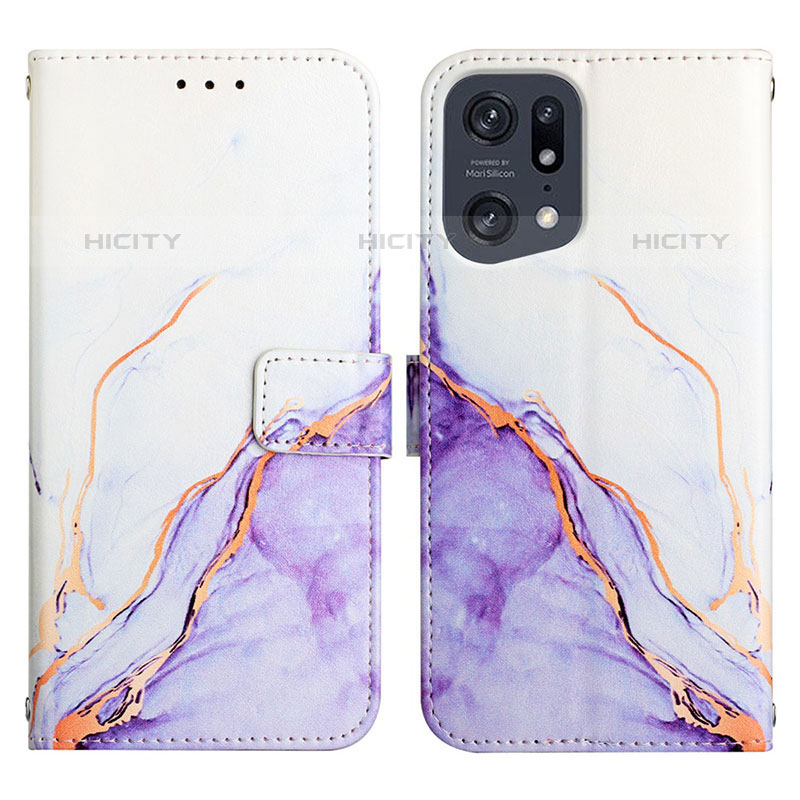 Funda de Cuero Cartera con Soporte Patron de Moda Carcasa Y04B para Oppo Find X5 Pro 5G