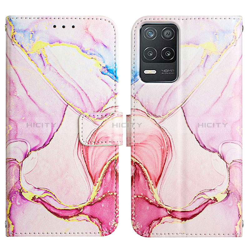 Funda de Cuero Cartera con Soporte Patron de Moda Carcasa Y04B para Realme 8s 5G Rosa