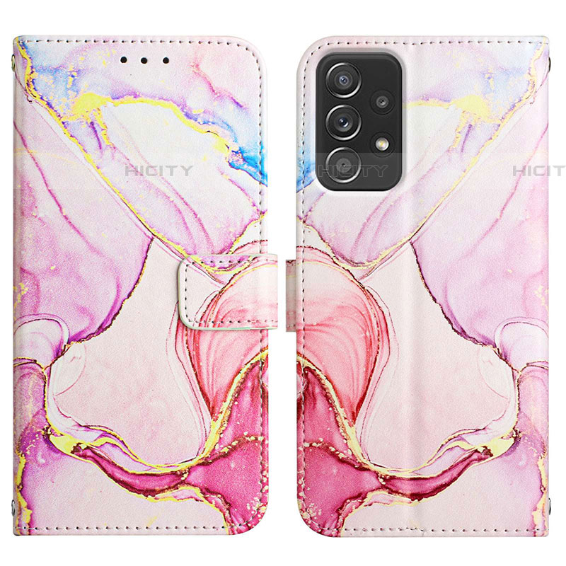 Funda de Cuero Cartera con Soporte Patron de Moda Carcasa Y04B para Samsung Galaxy A73 5G Rosa