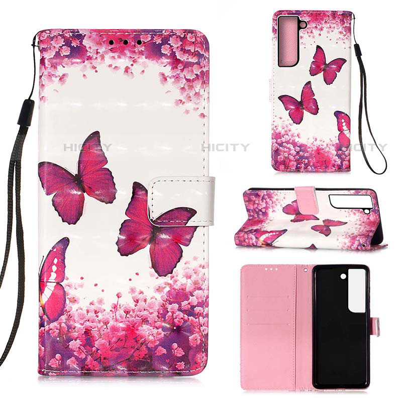 Funda de Cuero Cartera con Soporte Patron de Moda Carcasa Y04B para Samsung Galaxy S21 Plus 5G