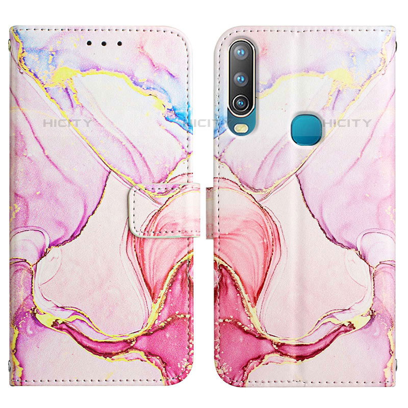 Funda de Cuero Cartera con Soporte Patron de Moda Carcasa Y04B para Vivo Y11 Rosa