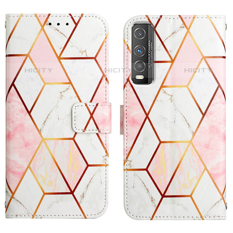 Funda de Cuero Cartera con Soporte Patron de Moda Carcasa Y04B para Vivo Y70S 5G Blanco