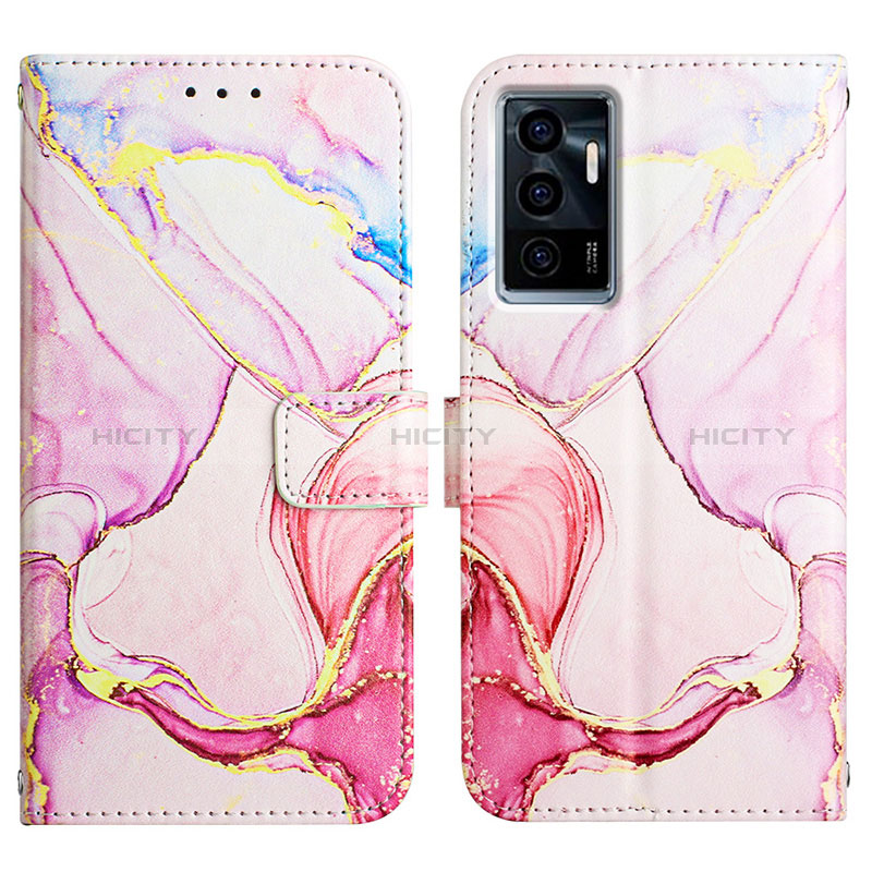 Funda de Cuero Cartera con Soporte Patron de Moda Carcasa Y04B para Vivo Y75 4G Rosa