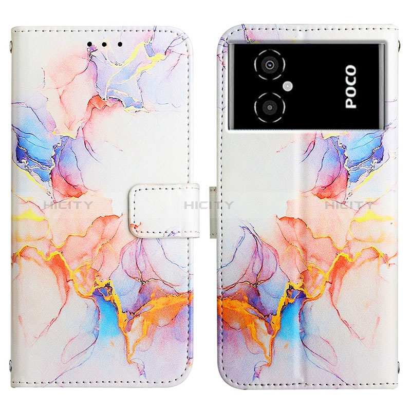 Funda de Cuero Cartera con Soporte Patron de Moda Carcasa Y04B para Xiaomi Poco M4 5G Azul