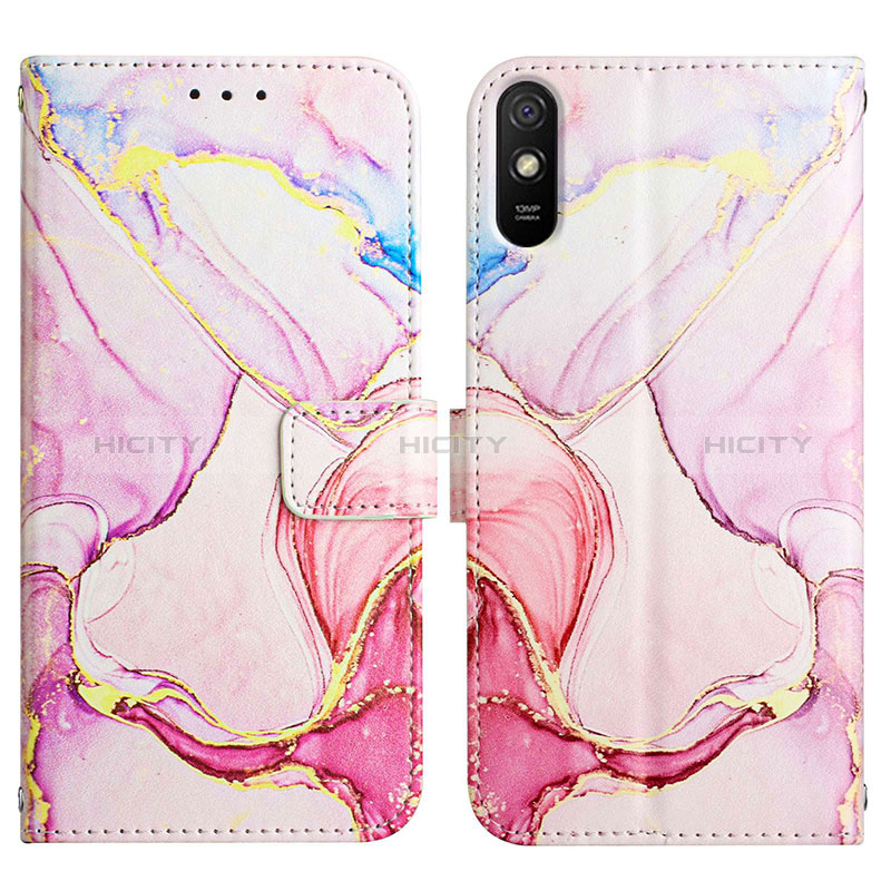 Funda de Cuero Cartera con Soporte Patron de Moda Carcasa Y04B para Xiaomi Redmi 9A Rosa