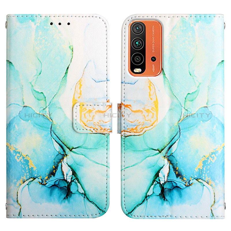 Funda de Cuero Cartera con Soporte Patron de Moda Carcasa Y04B para Xiaomi Redmi 9T 4G Verde