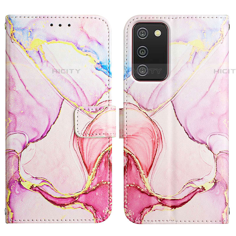 Funda de Cuero Cartera con Soporte Patron de Moda Carcasa Y05B para Samsung Galaxy A03s Rosa