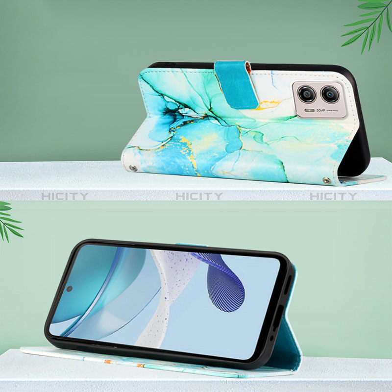 Funda de Cuero Cartera con Soporte Patron de Moda Carcasa YB1 para Motorola Moto G53 5G