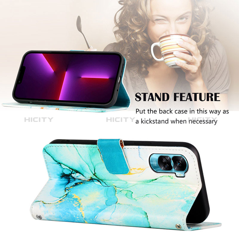 Funda de Cuero Cartera con Soporte Patron de Moda Carcasa YB4 para Huawei Honor 90 Lite 5G