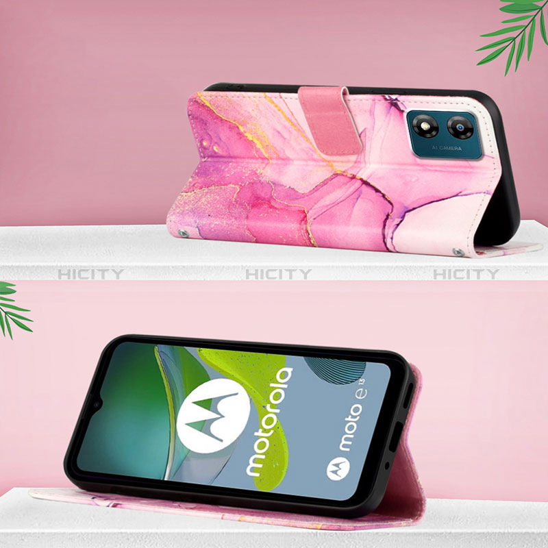 Funda de Cuero Cartera con Soporte Patron de Moda Carcasa YB4 para Motorola Moto E13