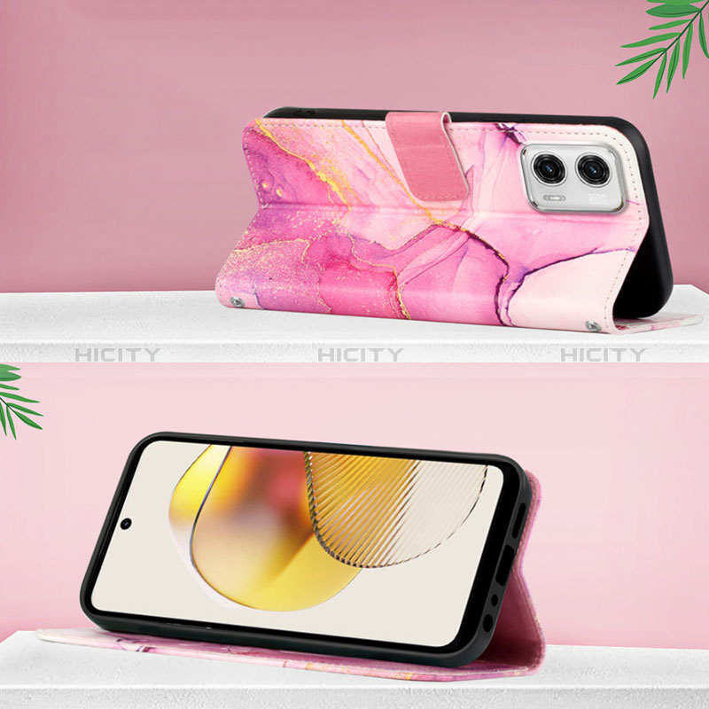 Funda de Cuero Cartera con Soporte Patron de Moda Carcasa YB4 para Motorola Moto G73 5G