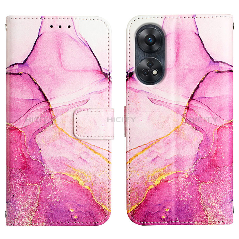 Funda de Cuero Cartera con Soporte Patron de Moda Carcasa YB4 para Oppo Reno8 T 4G