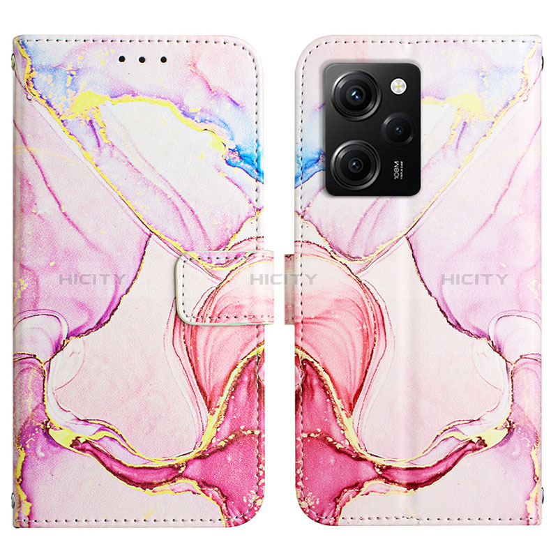 Funda de Cuero Cartera con Soporte Patron de Moda Carcasa YB4 para Xiaomi Redmi Note 12 Pro Speed 5G Rosa