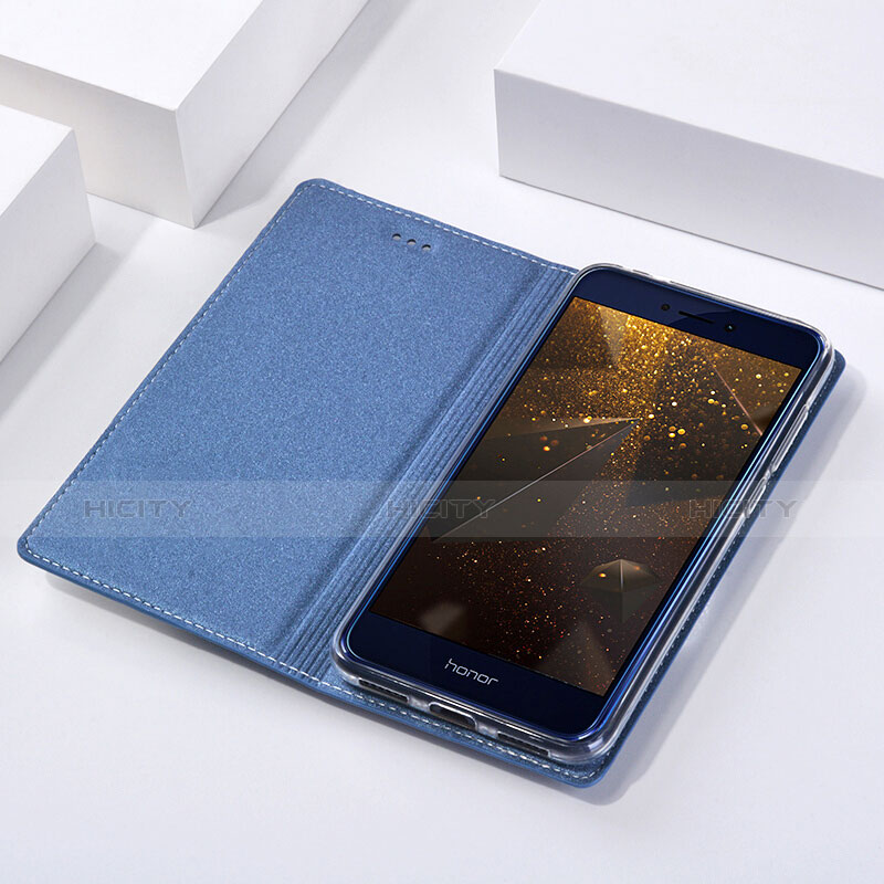 Funda de Cuero Cartera con Soporte R01 para Huawei P8 Lite (2017) Azul