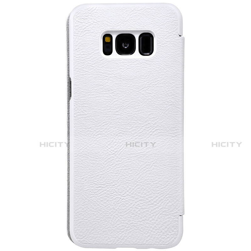 Funda de Cuero Cartera con Soporte S01 para Samsung Galaxy S8 Blanco