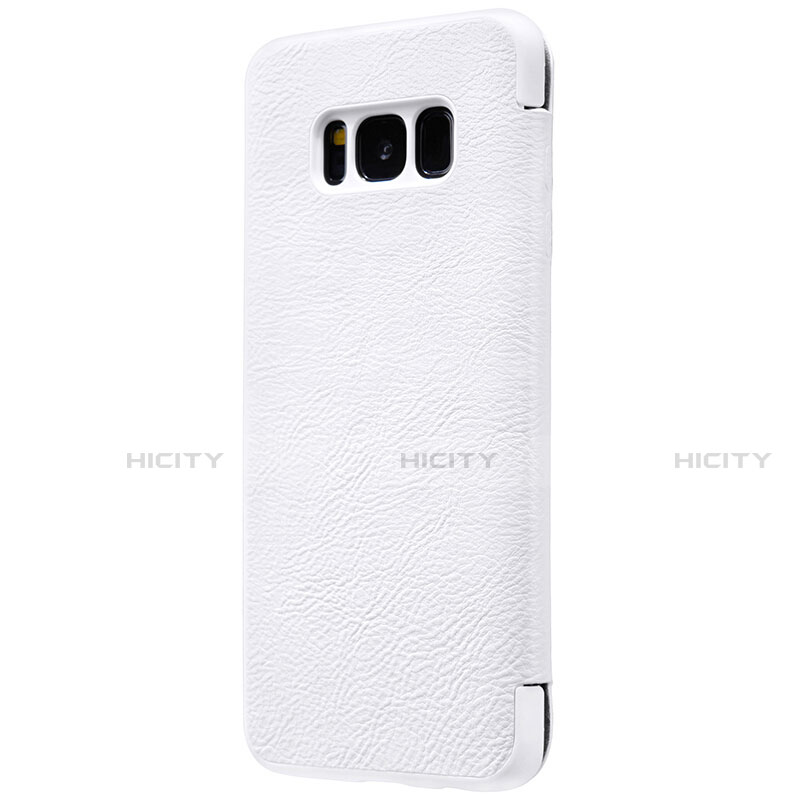 Funda de Cuero Cartera con Soporte S01 para Samsung Galaxy S8 Blanco