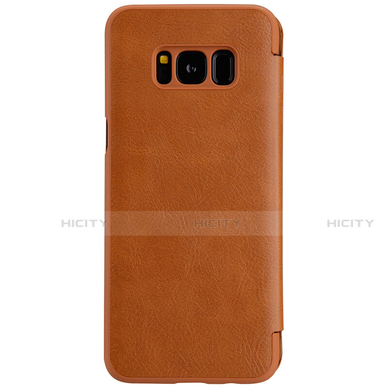 Funda de Cuero Cartera con Soporte S01 para Samsung Galaxy S8 Marron