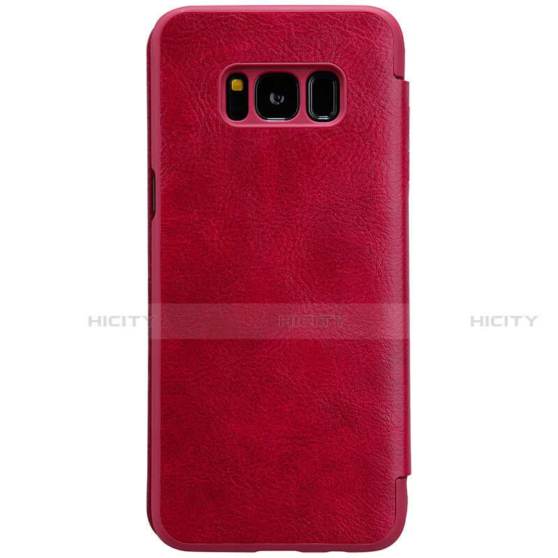 Funda de Cuero Cartera con Soporte S01 para Samsung Galaxy S8 Plus Rojo