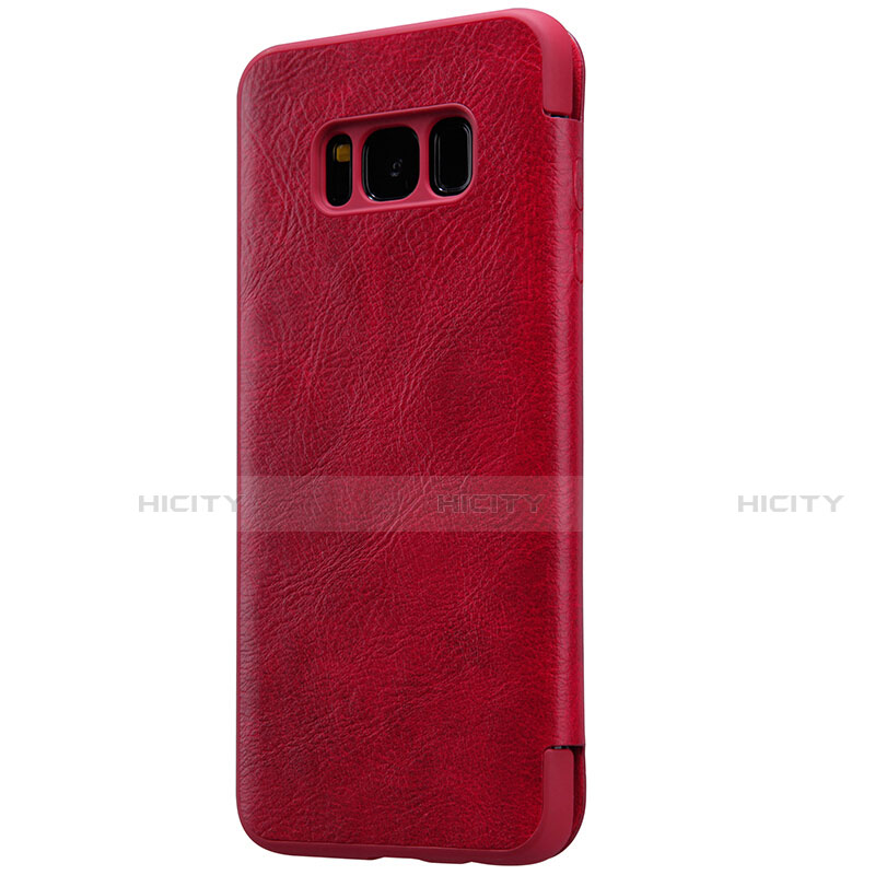 Funda de Cuero Cartera con Soporte S01 para Samsung Galaxy S8 Plus Rojo