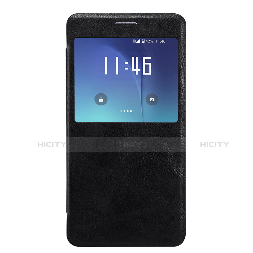 Funda de Cuero Cartera con Soporte U01 para Samsung Galaxy S7 Edge G935F Negro