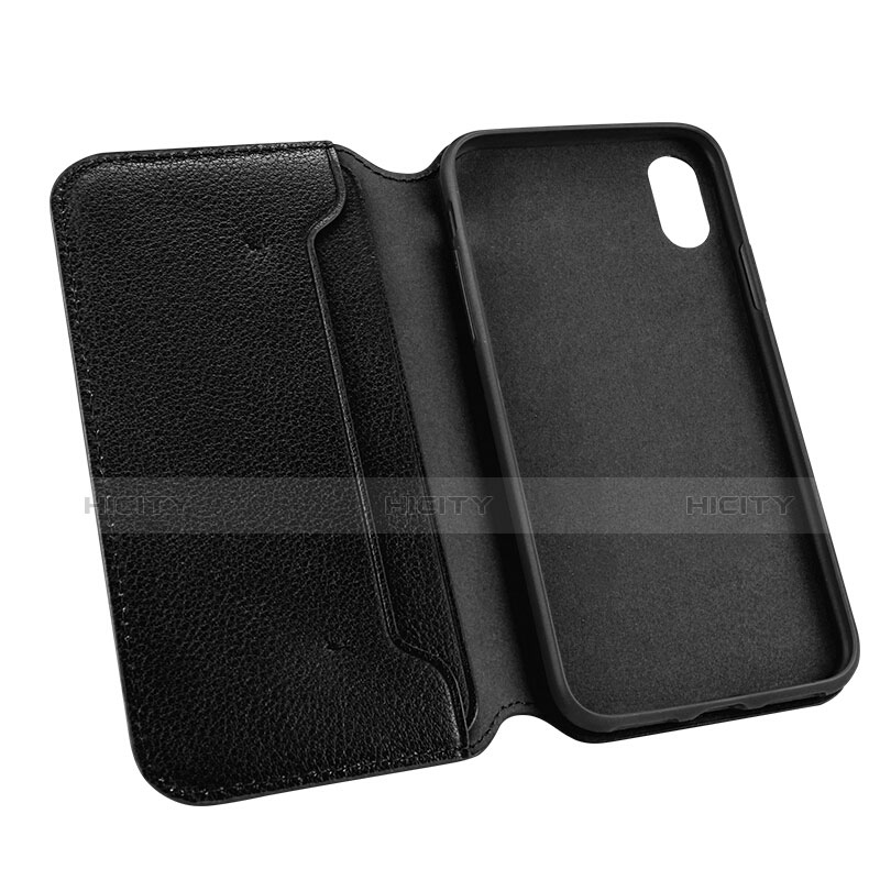 Funda de Cuero Cartera para Apple iPhone Xs Max Negro