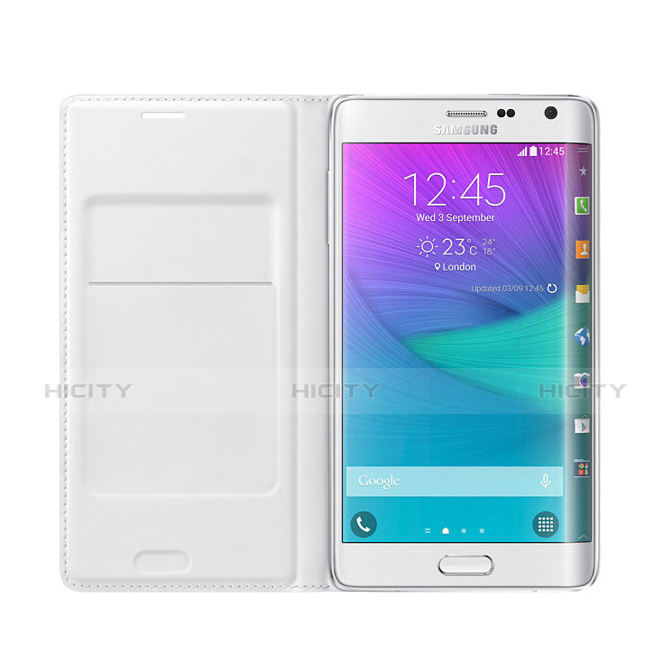 Funda de Cuero Cartera para Samsung Galaxy Note Edge SM-N915F Blanco