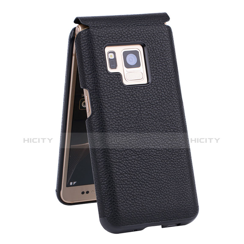 Funda de Cuero Cartera para Samsung W(2017) Negro