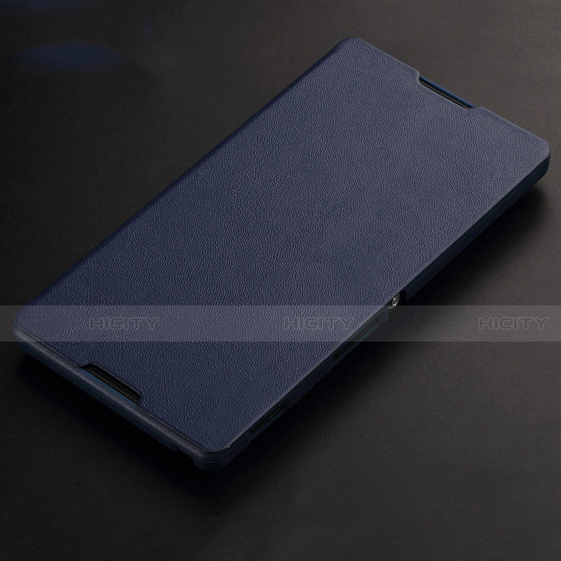 Funda de Cuero Cartera para Sony Xperia C S39h Azul